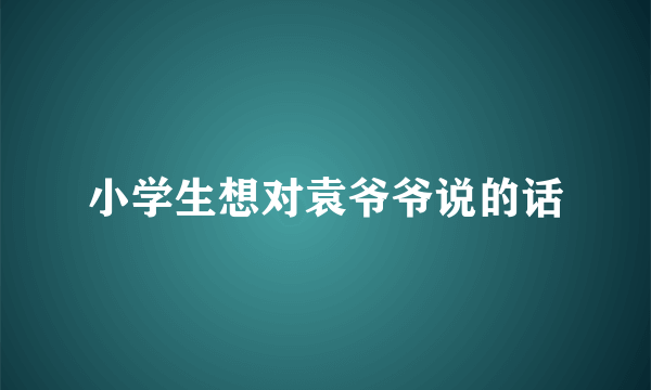 小学生想对袁爷爷说的话