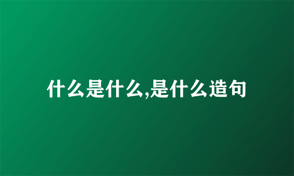 什么是什么,是什么造句