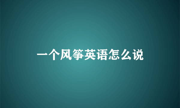 一个风筝英语怎么说