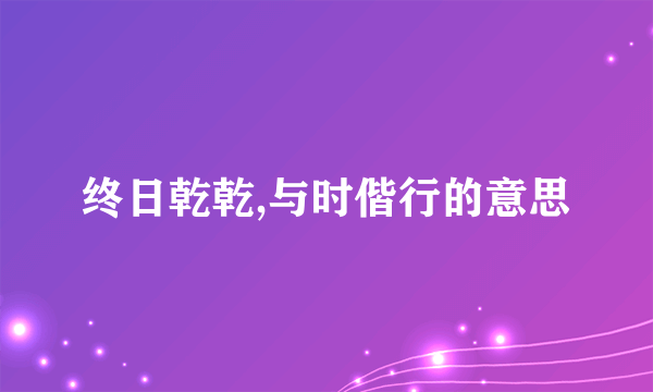 终日乾乾,与时偕行的意思