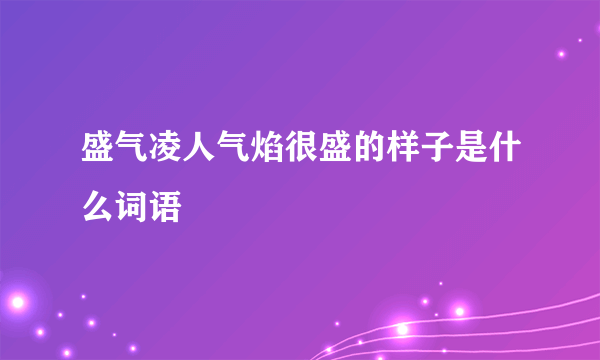 盛气凌人气焰很盛的样子是什么词语
