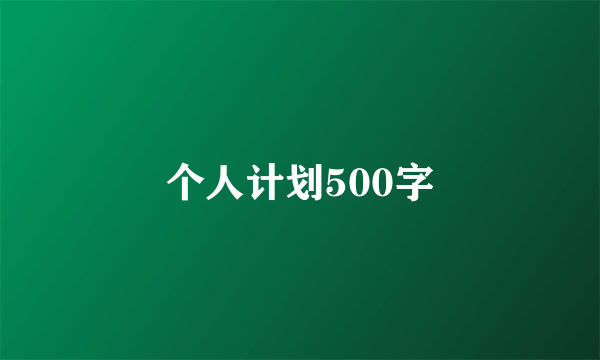 个人计划500字