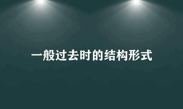 一般过去时的结构形式