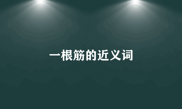 一根筋的近义词