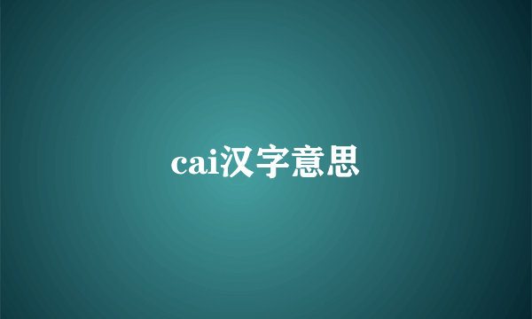 cai汉字意思