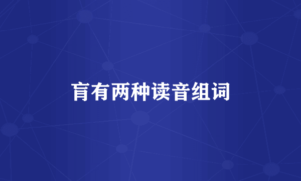 肓有两种读音组词