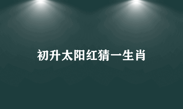 初升太阳红猜一生肖