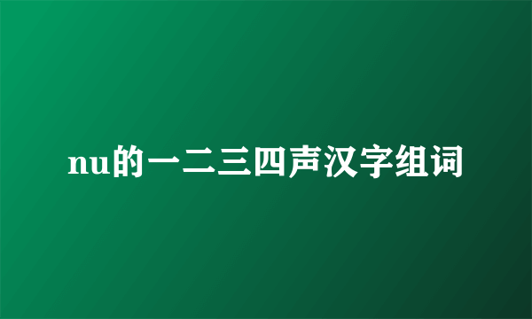 nu的一二三四声汉字组词