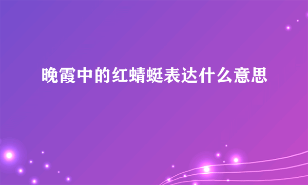 晚霞中的红蜻蜓表达什么意思