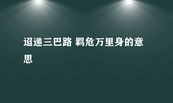 迢递三巴路 羁危万里身的意思