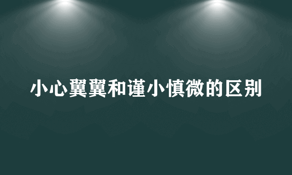 小心翼翼和谨小慎微的区别