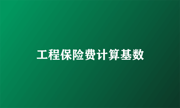 工程保险费计算基数