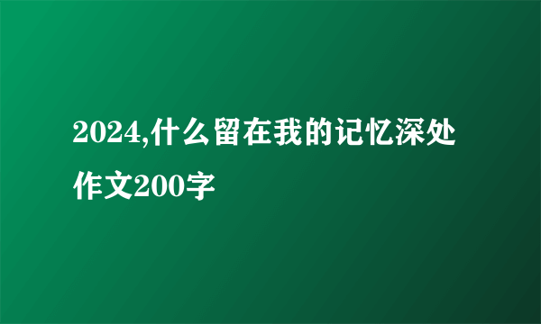 2024,什么留在我的记忆深处作文200字