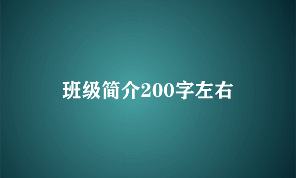 班级简介200字左右