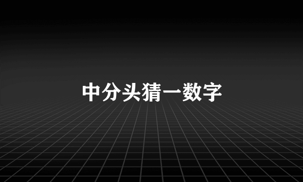 中分头猜一数字