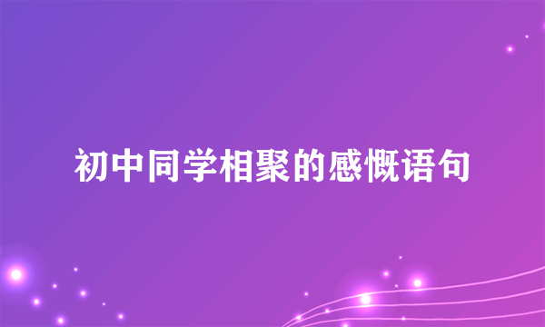 初中同学相聚的感慨语句
