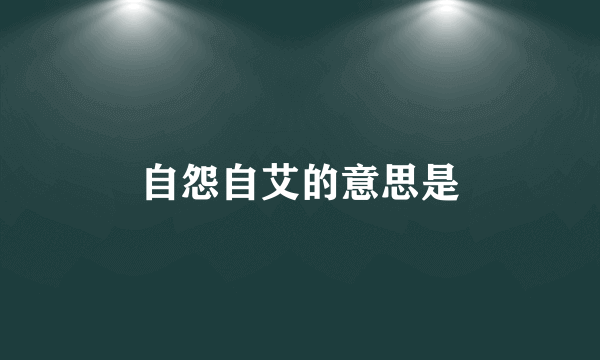 自怨自艾的意思是