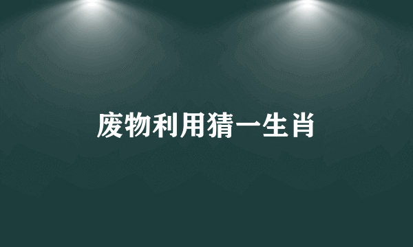 废物利用猜一生肖