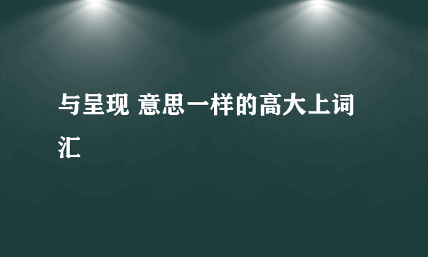 与呈现 意思一样的高大上词汇