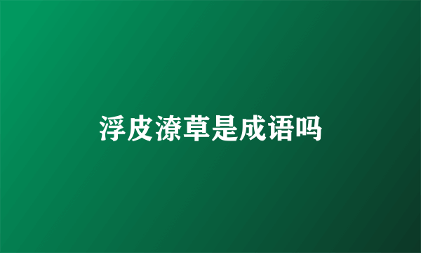 浮皮潦草是成语吗