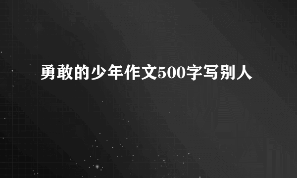 勇敢的少年作文500字写别人