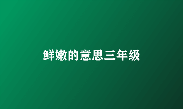 鲜嫩的意思三年级