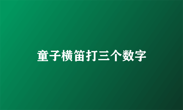 童子横笛打三个数字