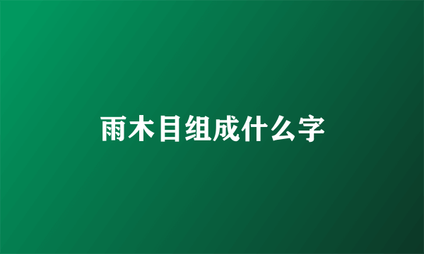 雨木目组成什么字