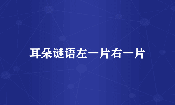 耳朵谜语左一片右一片