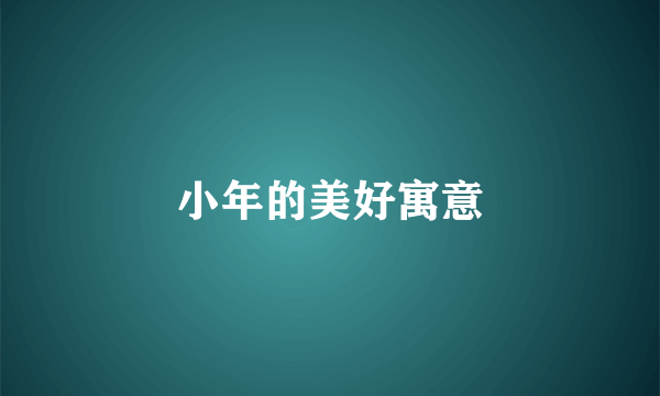 小年的美好寓意