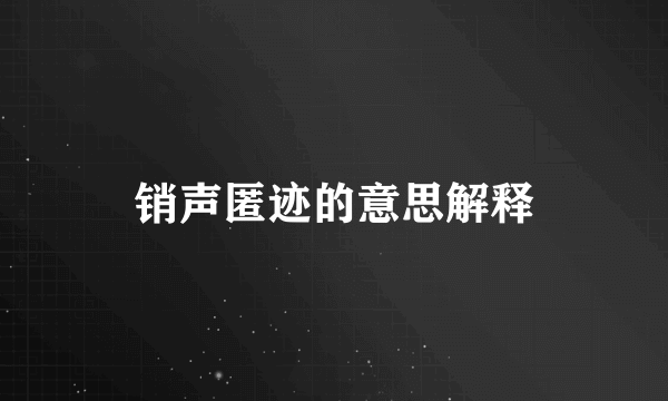 销声匿迹的意思解释