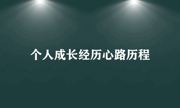个人成长经历心路历程