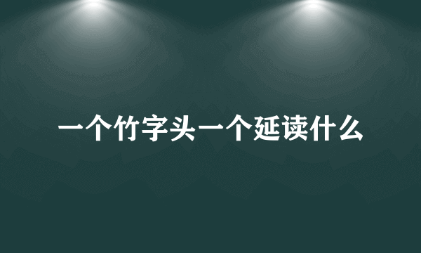 一个竹字头一个延读什么
