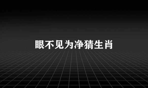 眼不见为净猜生肖