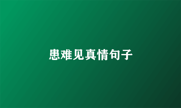 患难见真情句子