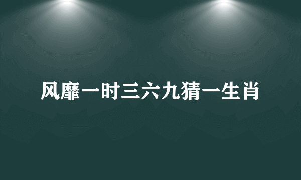 风靡一时三六九猜一生肖