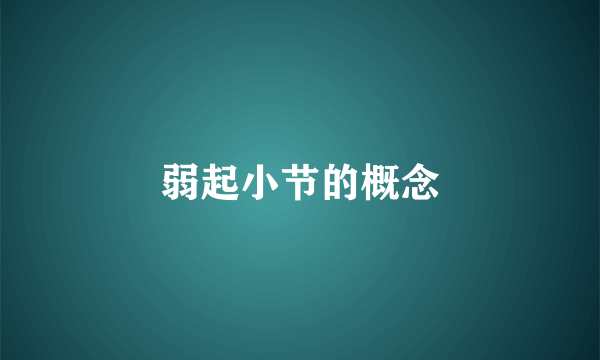 弱起小节的概念
