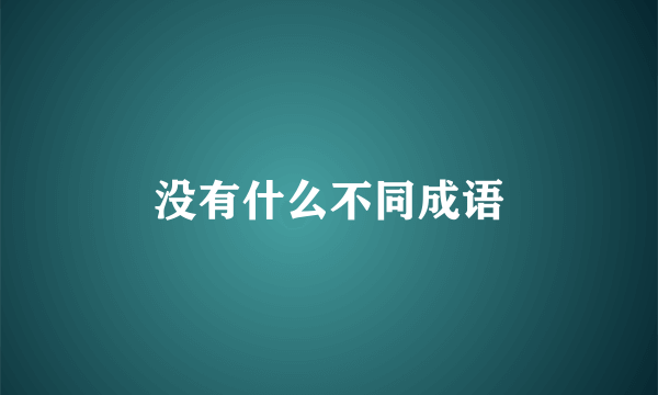 没有什么不同成语