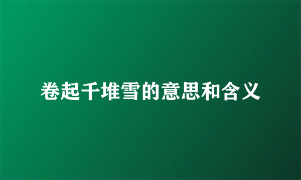 卷起千堆雪的意思和含义