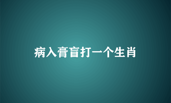 病入膏盲打一个生肖