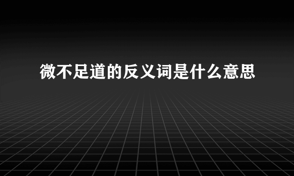 微不足道的反义词是什么意思