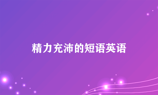 精力充沛的短语英语