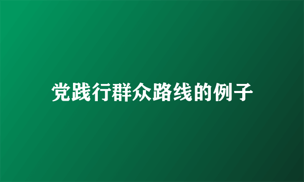 党践行群众路线的例子