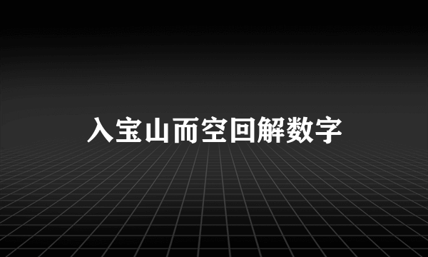 入宝山而空回解数字