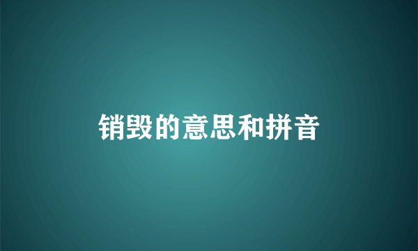销毁的意思和拼音