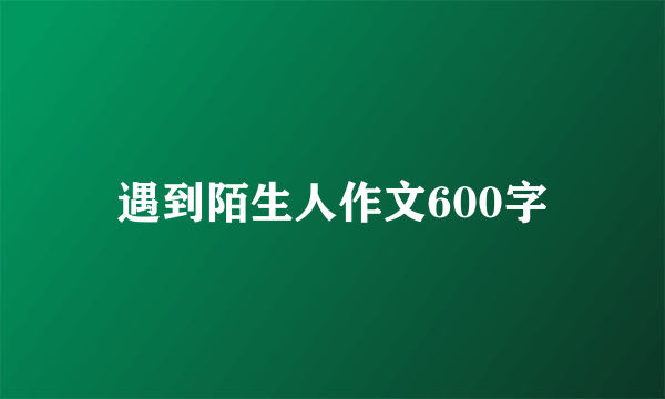 遇到陌生人作文600字