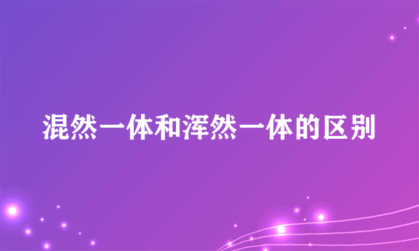 混然一体和浑然一体的区别
