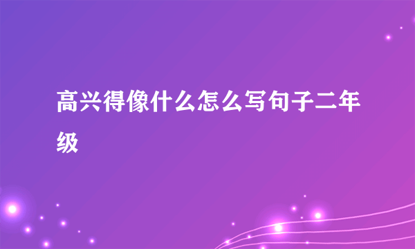 高兴得像什么怎么写句子二年级