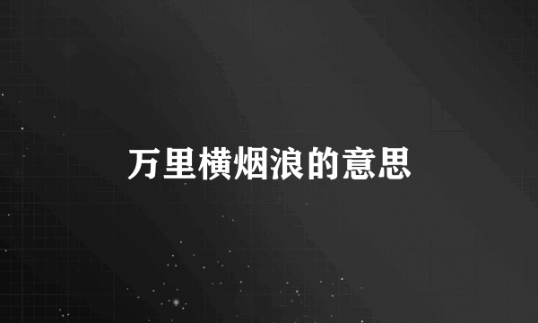 万里横烟浪的意思