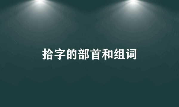 拾字的部首和组词